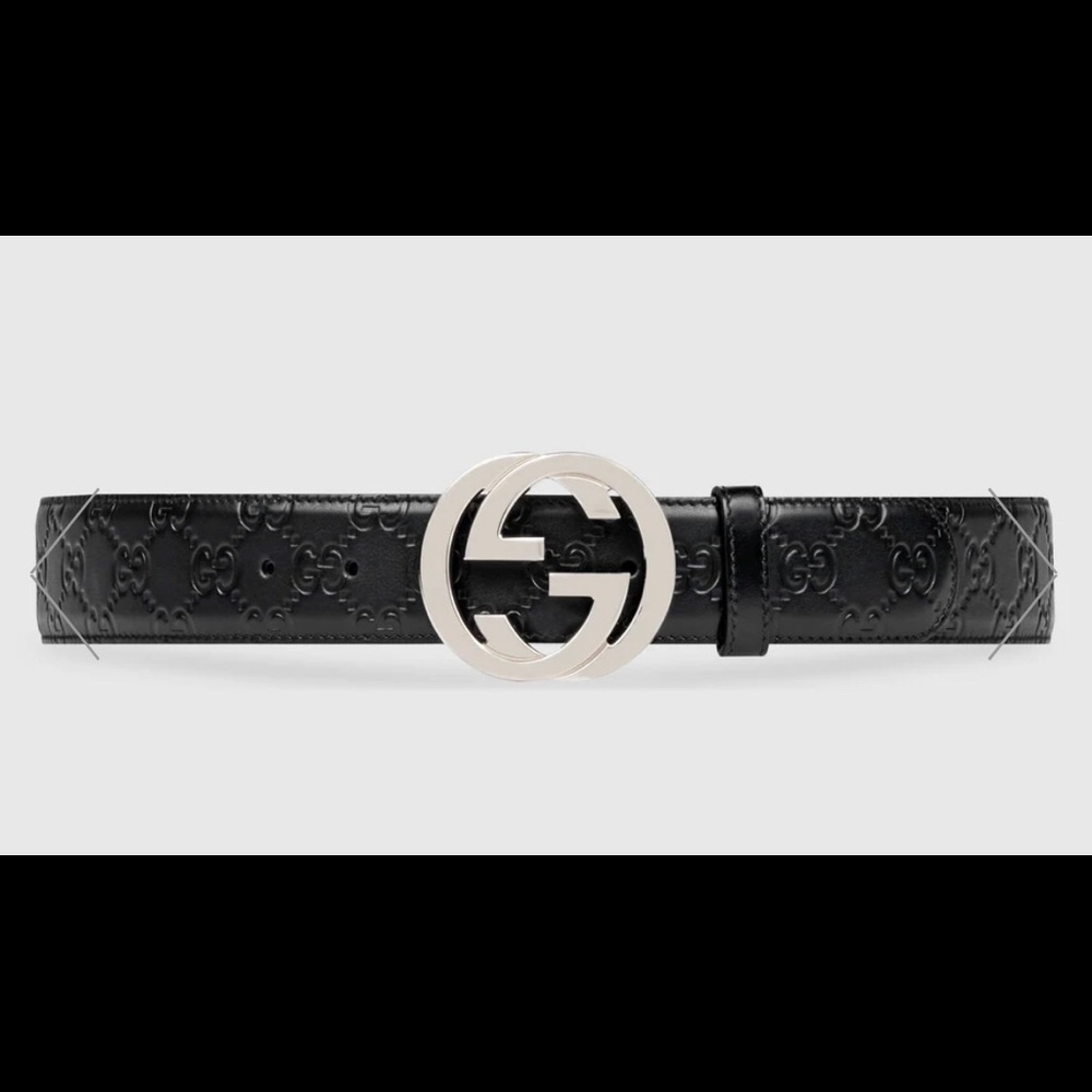 Gucci Mens Belt w/ Silver Buckle